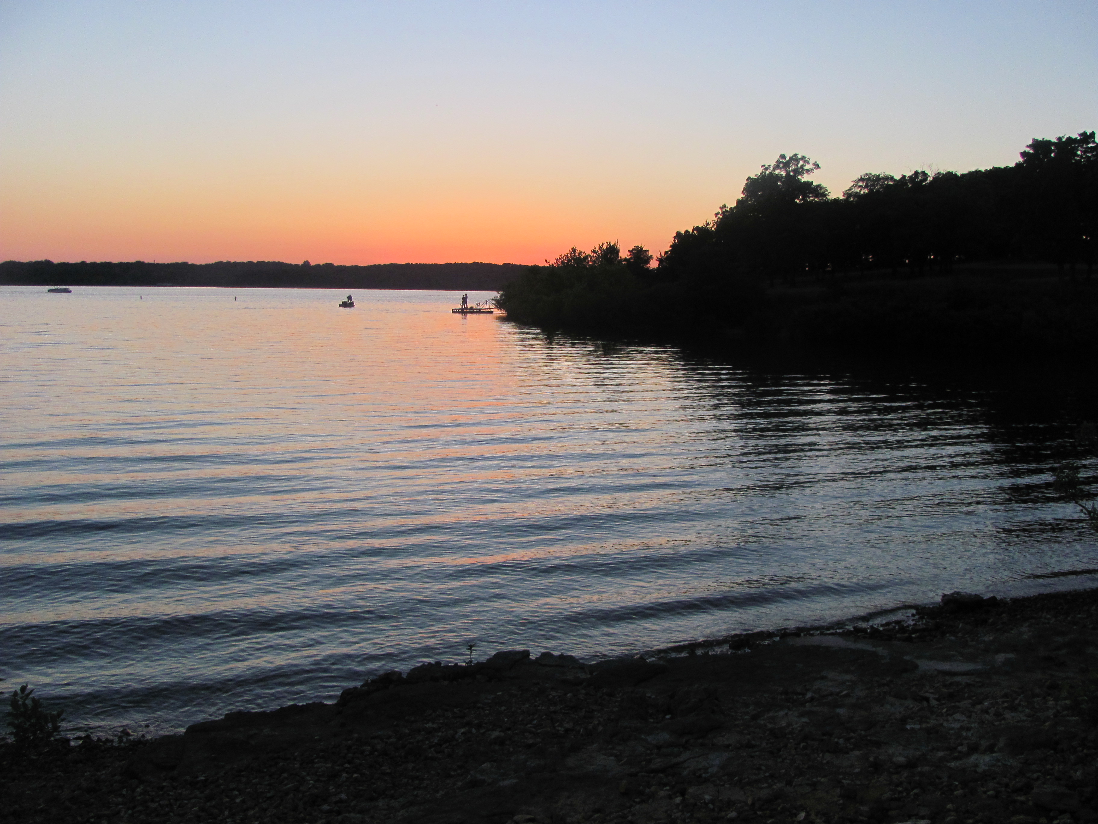Sunset over a lake