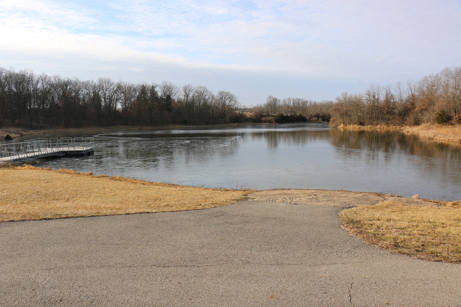 Boat ramp on the lake