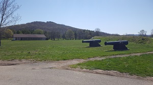 two canons next to the earthen fort