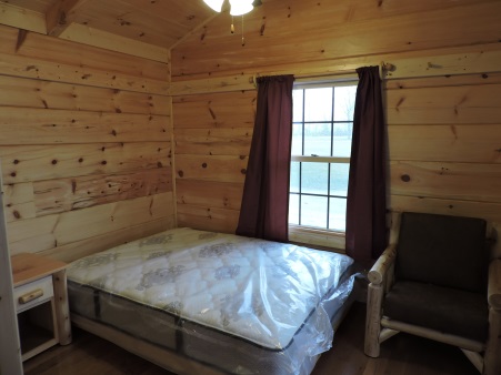 bed inside cabin