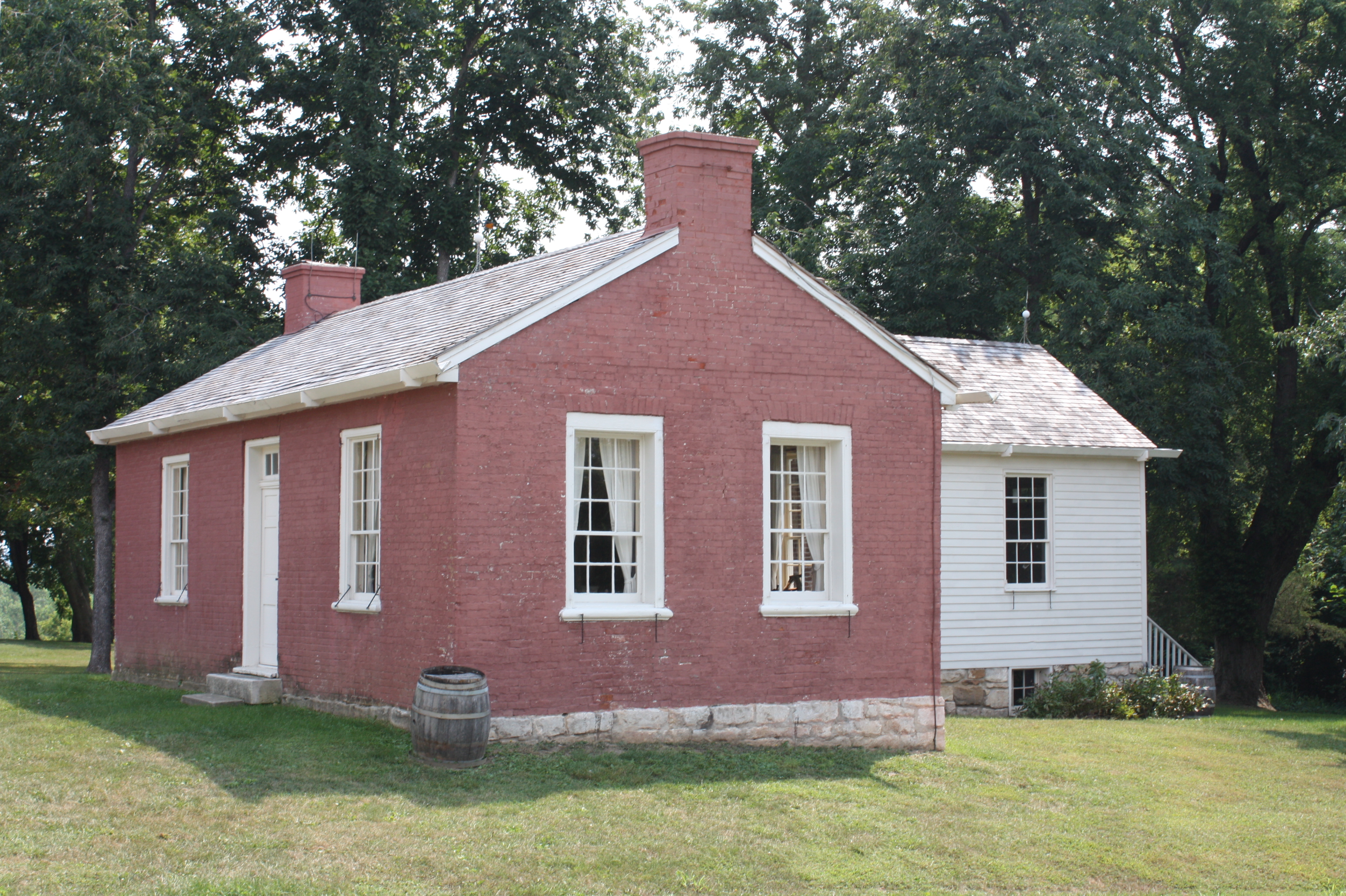 exterior of small red brick home