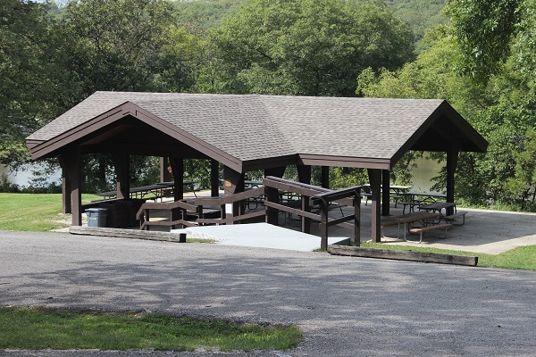 exterior of picnic shelter