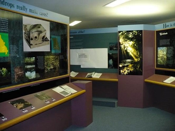 exhibits inside the visitor center