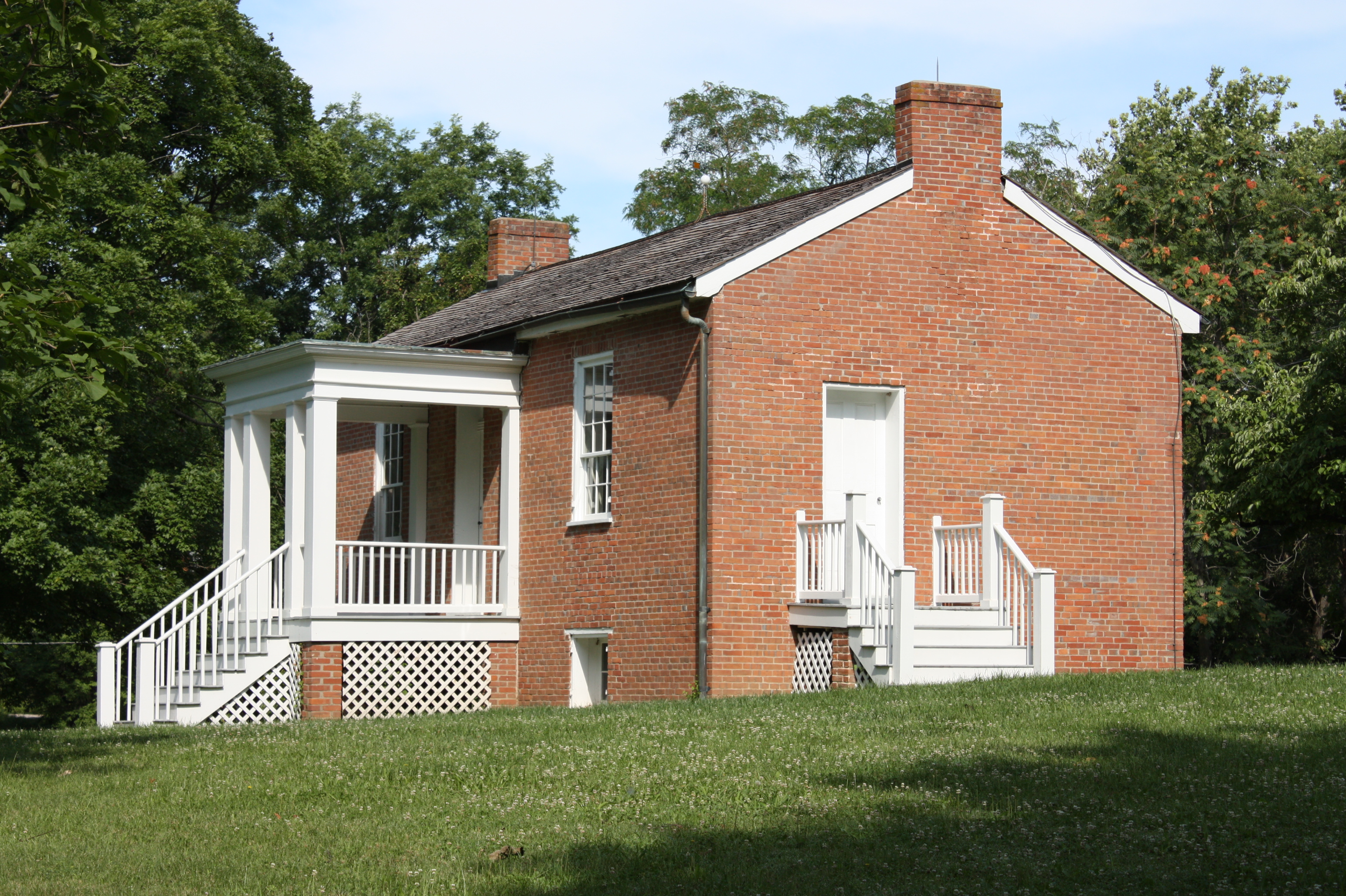 exterior of small brick home