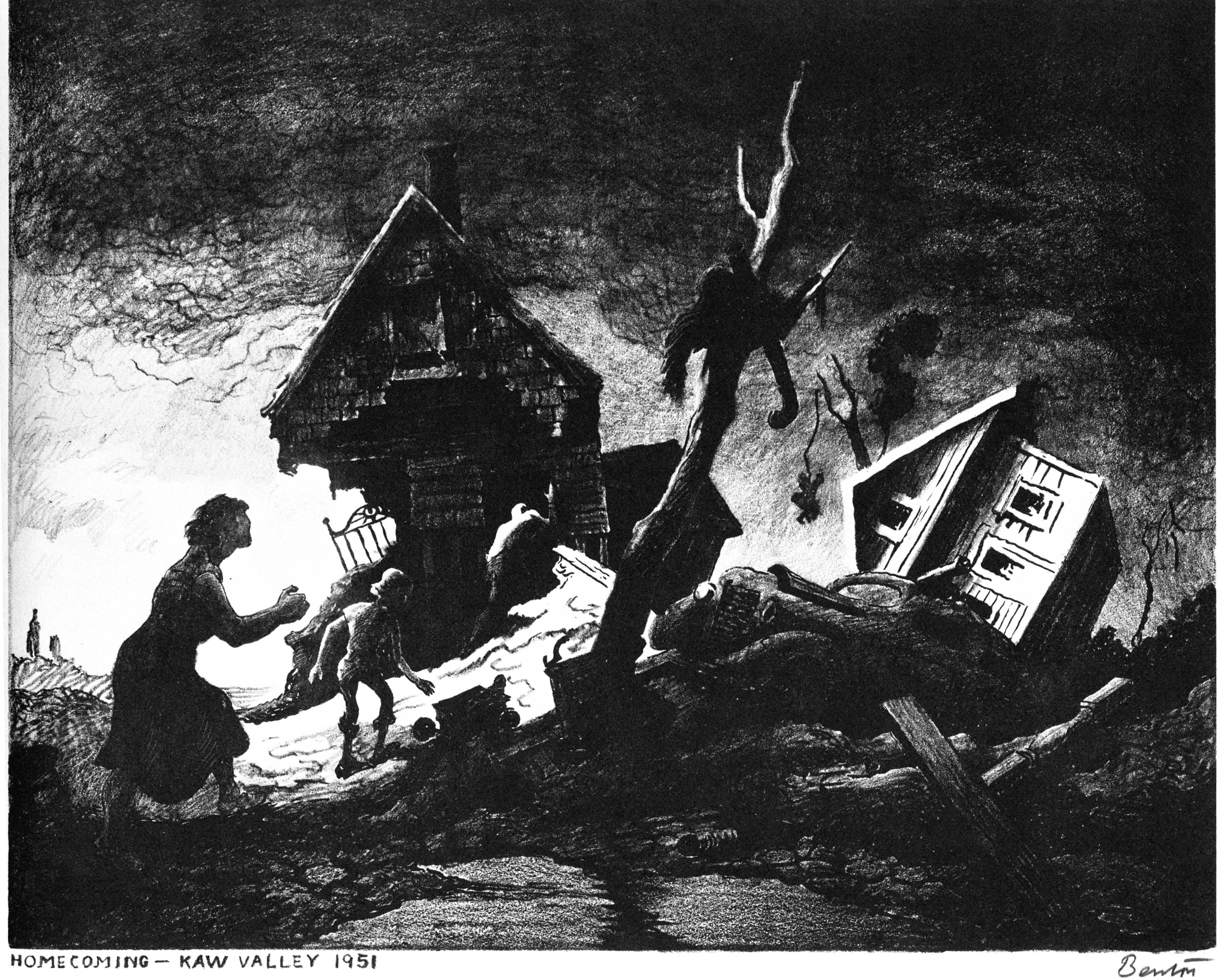 Benton's flood lithograph