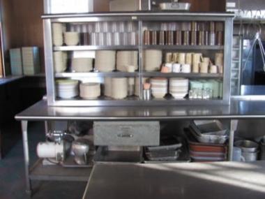 dishes stacked in the kitchen