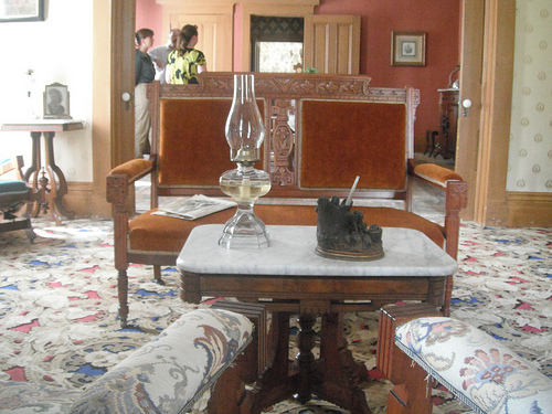 chair and coffee table inside the home