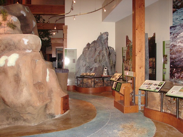 interior exhibits inside the visitor center