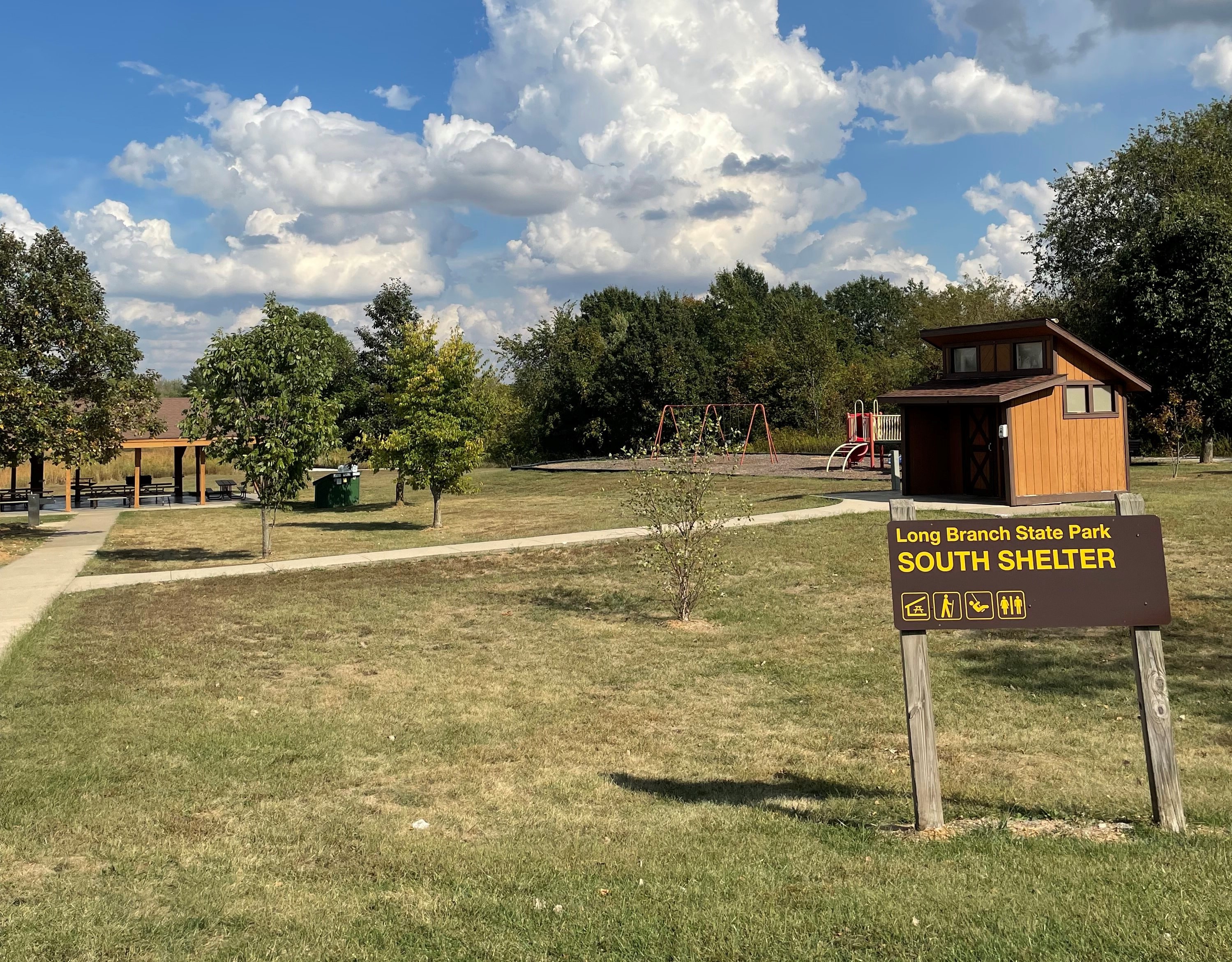 Restroom, shelter and playground