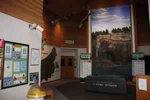 exhibits inside the visitor center