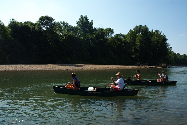 two canoes on the river