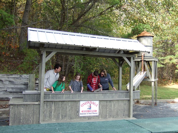 kids using the mining area 