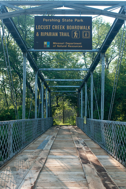 the metal bridge over locust creek