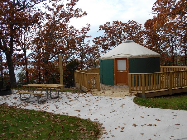 Exterior of the yurt