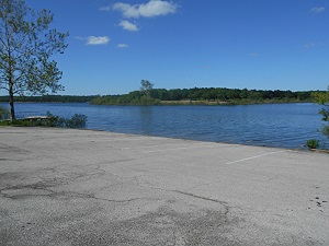 multi-lane concrete boat ramp