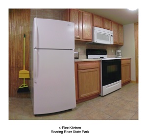 kitchen inside a lodging unit