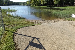 paved/gravel boat launch area