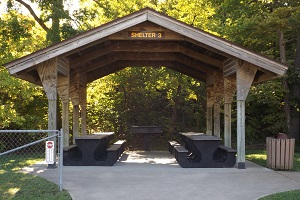 picnic shelter with tables