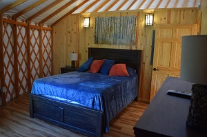 bed inside the yurt
