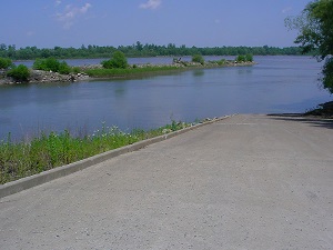 a long concret boat ramp