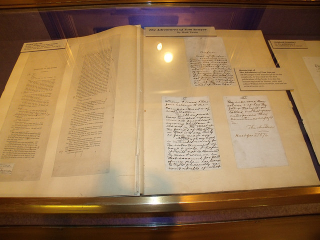 hand-written manuscript of The Adventures of Tom Sawyer