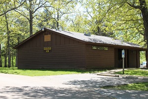 exterior of the showerhouse