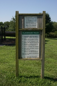 a playground rules sign