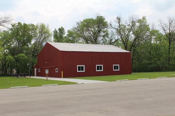 exterior of the enclosed picnic shelter