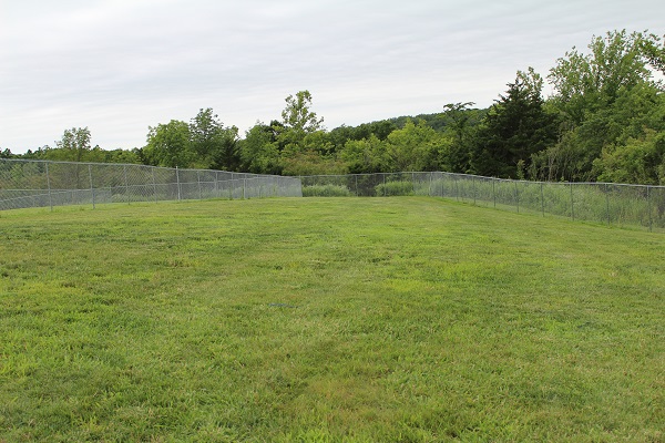 a large fenced-in grassy area