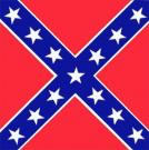 red square flag with a blue X with 13 white stars in it 