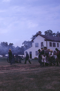 soldiers during battle re-enactment