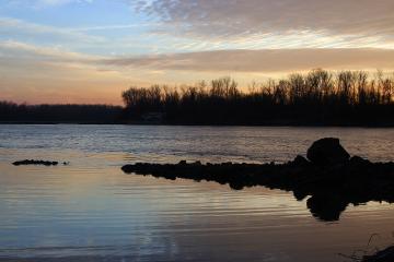 Sunset over a river