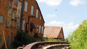 A rusting mine rail