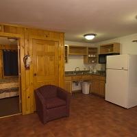 kitchen inside a cabin