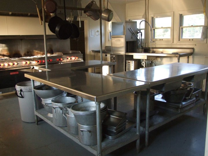 counter space and pots and pans in the kitchen