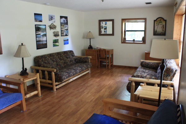 living room inside a cabin