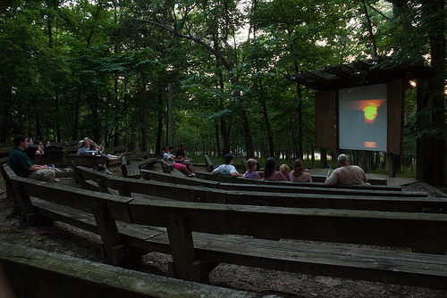 people watching a program in the amphitheater