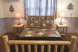 bed inside one of the cabins