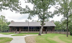 exterior of the ldoge and paved path to it