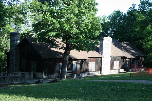 Exterior of camp dining lodge