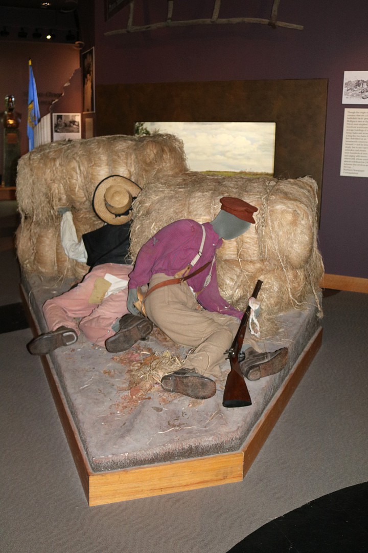 display depicting how hemp bales were used during the battle