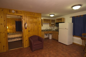 kitchen inside a cabin