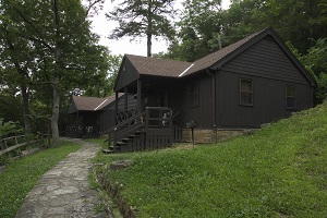 exterior and walkway to two cabins
