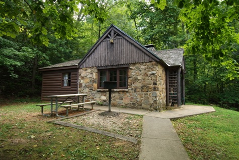 A stone cabin built by the Civilian Conservation Corps 