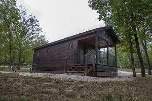 exterior of a camper cabin 