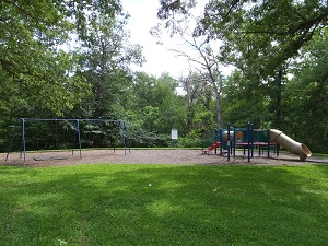 swing set and playground equipment with slides