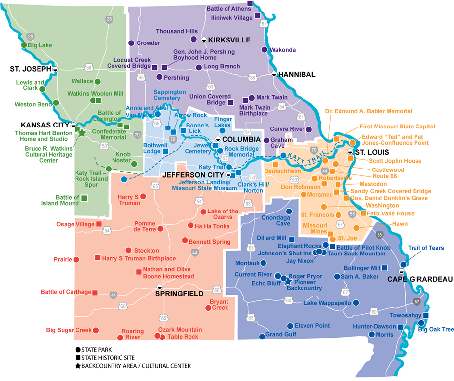 Locator map missouri state parks